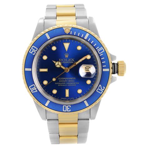 rolex submariner oro giallo blu|rolex submariner stampata.